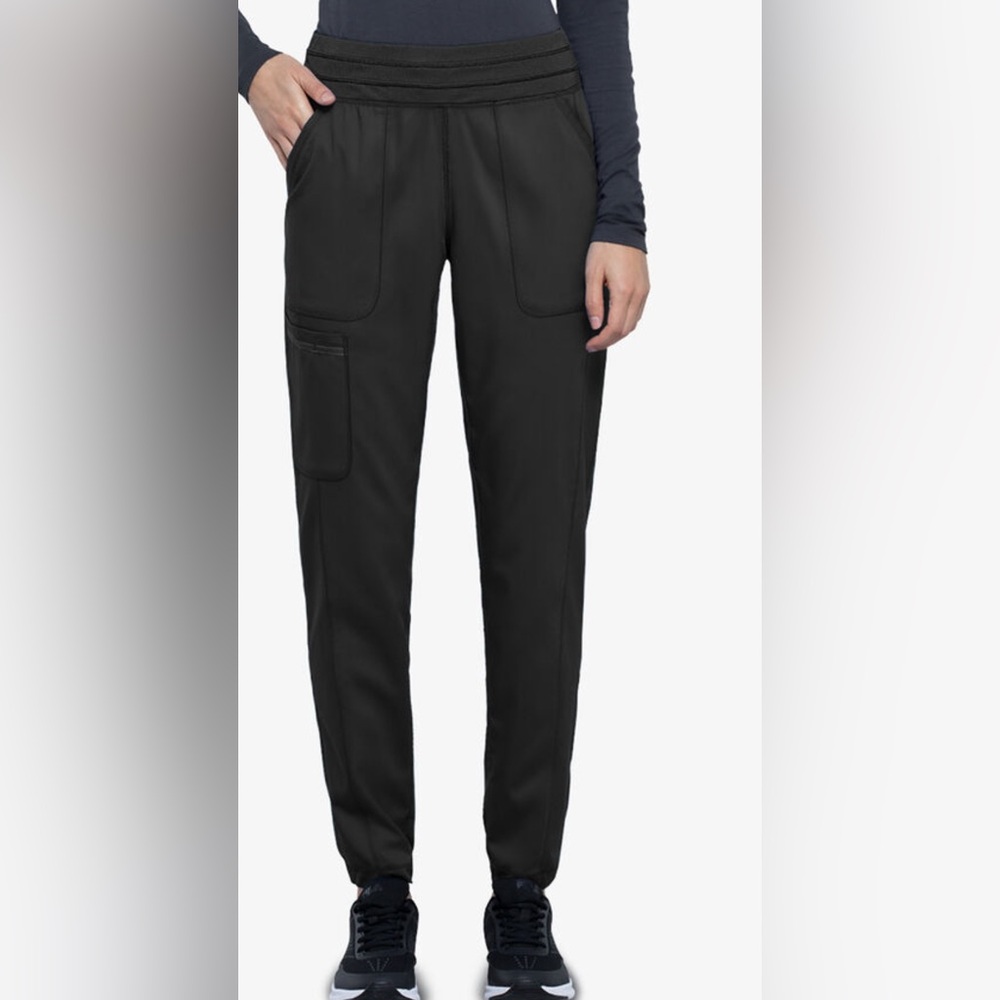 NWT CHEROKEE WORKWEAR WOMEN'S STRETCH WAISTBAND BLACK JOGGER SCRUB TALL S PANTS